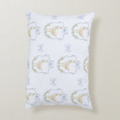 ブルーボウリトルガチョウお洒落クレスト男の赤ちゃん アクセントクッション (裏面(縦))