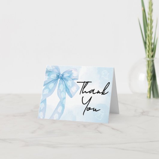 ブルーボウリトルブベビーシャワー サンキューカード (正面)