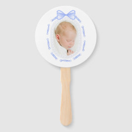 ブルーボウリボンフレームバプテスマ ハンドファン