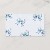 ブルーボウリボン男の子ベビーシャワー囲いカード エンクロージャーカード (裏面)