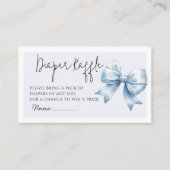 ブルーボウリボン男の子ベビーシャワー囲いカード エンクロージャーカード (正面)