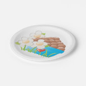 ブルーボウルに入った卵(花とハート) ペーパープレート (アングル)