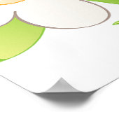 ブルーボウルに入った卵(花とハート) ポスター (角)