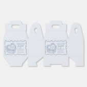 ブルーボウレトロハートコケットケーキブライダルシャワー フェイバーボックス (見開き)