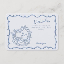 ブルーボウレトロハートコケットケーキ詳細インサート エンクロージャーカード