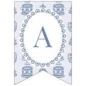 ブルーボウレトロハートコケットケーキ誕生日 バンティングフラッグ (第3の旗)