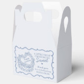 ブルーボウレトロハートコケットケーキ誕生日 フェイバーボックス (見開き)