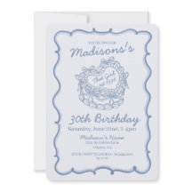 ブルーボウレトロハートコケットケーキ誕生日