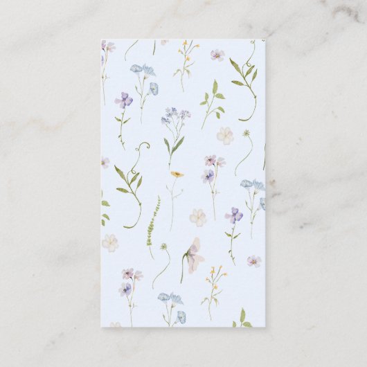 ブルーボウワイルドフラワーおむつラッフルチケット エンクロージャーカード (裏面)