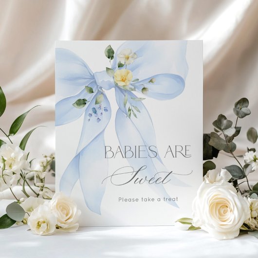 ブルーボウワイルドフラワーのベビーは甘い ポスター