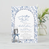 ブルーボウワイルドフラワーパールとプロセッコ 招待状 (スタンド正面)