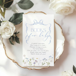ブルーボウワイルドフラワーブックベビーチケット エンクロージャーカード
