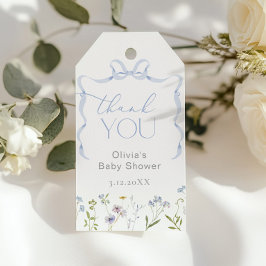 ブルーボウワイルドフラワーベビーイン開花ありがとう ギフトタグ