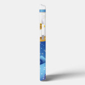 ブルーボウ付きの美しいゴールデンクリスマスベル Case-Mate iPhoneケース (裏面 / 左)