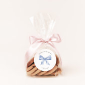 ブルーボウ付きベビーシャワーシールテンプレート ラウンドシール