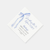 ブルーボウ何か青い前に私はブライダルシャワー スタンダードカクテルナプキン (角)