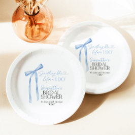 ブルーボウ何か青い前に私はブライダルシャワー ペーパープレート