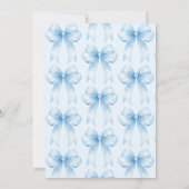 ブルーボウ何か青い前に私はブライダルシャワー 招待状 (裏面)