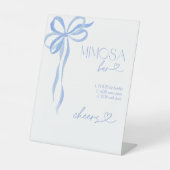 ブルーボウ何か青い前に私ミモサバー 台座サイン (正面)