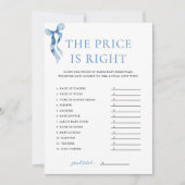 ブルーボウ価格は右ベビーシャワーゲームカード 招待状 (正面)