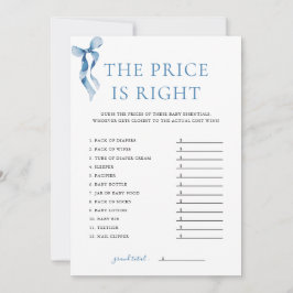 ブルーボウ価格は右ベビーシャワーゲームカード 招待状