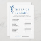 ブルーボウ価格は右ベビーシャワーゲームカード 招待状 (正面/裏面)