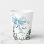 ブルーボウ冬の赤ちゃんシャワー 紙コップ (正面)