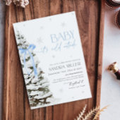 ブルーボウ冬ワンダーランドボーイ赤ちゃんシャワー 招待状