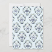 ブルーボウ可愛いクマかわいいクマ冬の男の子ベビーシャワー 招待状 (裏面)