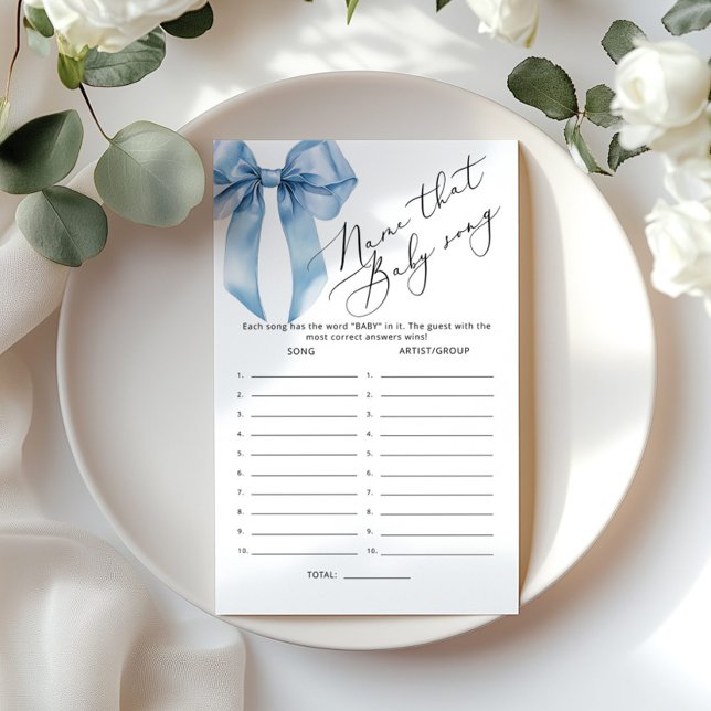 ブルーボウ名その歌の男の赤ちゃんシャワーゲーム (クリエイターアップロード済み)