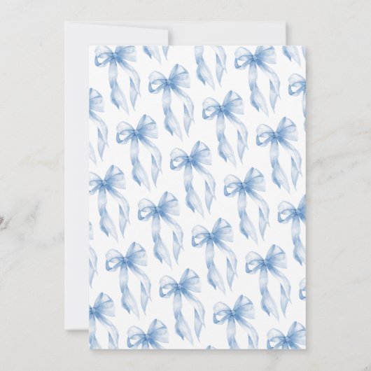 ブルーボウ彼らは結び目婚約パーティ 招待状 (裏面)