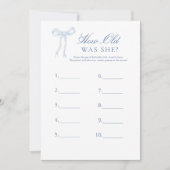 ブルーボウ彼女は推測していた古いブライダルゲーム 招待状 (正面)