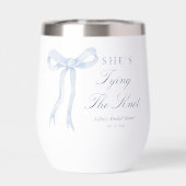 ブルーボウ彼女は結び目のブライダルシャワーの好意 (背面)