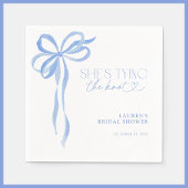 ブルーボウ彼女は結び目のブライダルシャワー スタンダードカクテルナプキン