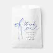 ブルーボウ彼女は結び目のブライダルシャワー フェイバーバッグ (正面)