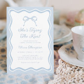 ブルーボウ彼女は結び目のブライダルシャワー 招待状