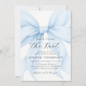 ブルーボウ彼女は結び目のブライダルシャワー 招待状 (正面)