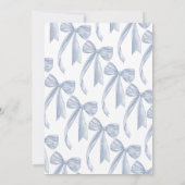 ブルーボウ彼女は結び目のブライダルブランチ 招待状 (裏面)