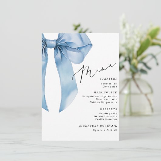 ブルーボウ彼女は結び目を結んでいる メニュー (スタンド正面)