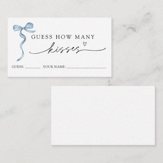 ブルーボウ推測いくつのキスゲームカード エンクロージャーカード (正面/裏面)