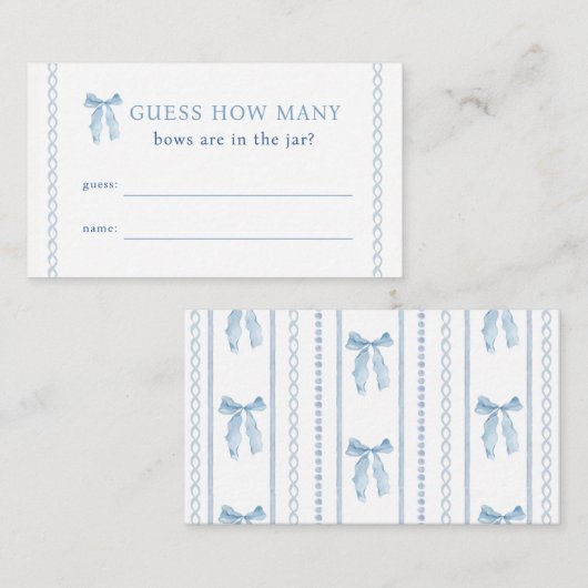 ブルーボウ推測いくつの弓ゲーム エンクロージャーカード (正面/裏面)