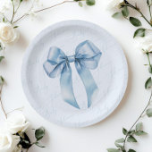 ブルーボウ書道エレガント少年の赤ちゃんシャワー ペーパープレート
