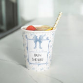 ブルーボウ水色ベビーシャワー 紙コップ