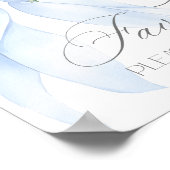 ブルーボウ水色赤ちゃんシャワーを好む ポスター (角)