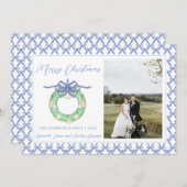 ブルーボウ沿岸クリスマスグランドミレニアル写真 シーズンカード (正面/裏面)