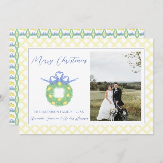 ブルーボウ沿岸クリスマスグランドミレニアル写真H シーズンカード (正面/裏面)