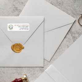 ブルーボウ沿岸クリスマスモノグラム航海のラベル ラベル