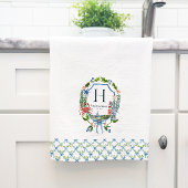 ブルーボウ沿岸クリスマスモノグラ航海のム キッチンタオル