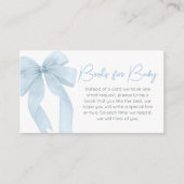 ブルーボウ男の子のシャワー本ベビー エンクロージャーカード (正面)