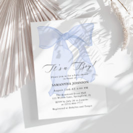 ブルーボウ男の子ベビーシャワー招待状 招待状